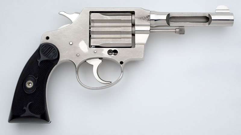 Colt Police Positive .38 Special - Collector's Information, Factory Display Board Cutaway, Serial Number 289574, Nickel Finish, 4" Barrel